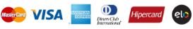 Mastercard, Visa, American Express, Diners Club, Hipercard e Elo